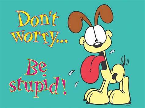 Cartoons Wallpaper Odie Dont Worry Be Stupid Funny Picture Quotes Comedy Pictures