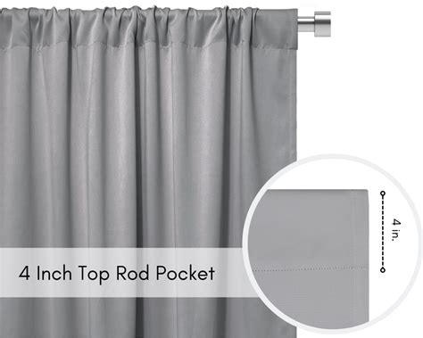 52 X 84 Inch Blackout Polyester Curtains With Rod Pockets Gray 2