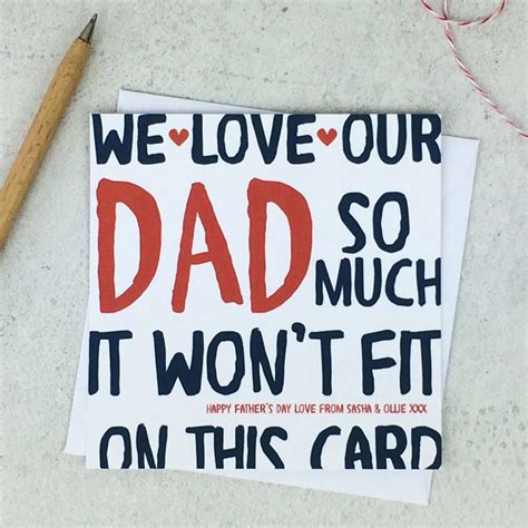 We Love Our Dad So Much Funny Fathers Day Dad Card By Wink Design