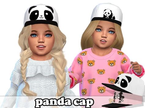 The Sims Resource Panda Cap For Toddlers By Pinkzombiecupcakes • Sims