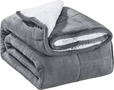 Sivio Sherpa Fleece Weighted Blanket For Adult 15 Lbs Heavy Fuzzy Throw Blanket
