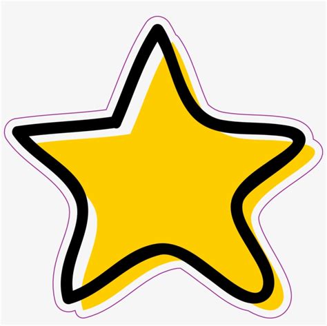 Doodle Star Sticker Star Doodle Yellow Png Free Transparent Png