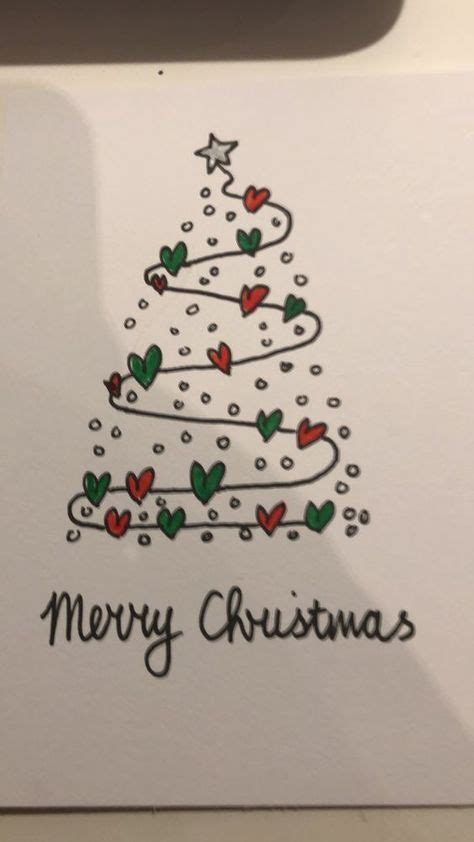 Love Heart Christmas Tree Diy Christmas Cards Easy Christmas Diy