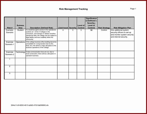 Business Risk Management Plan Template New Project Management With