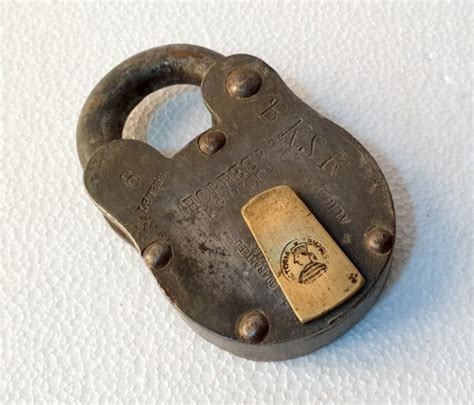 Antique Old Iron Brass Lock 6 Levers Padlock Unique Lock Big Etsy