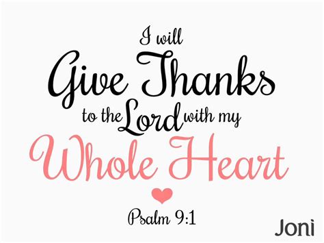 I Will Give Thanks To You Lord With All My Heart I Will Tell Of All