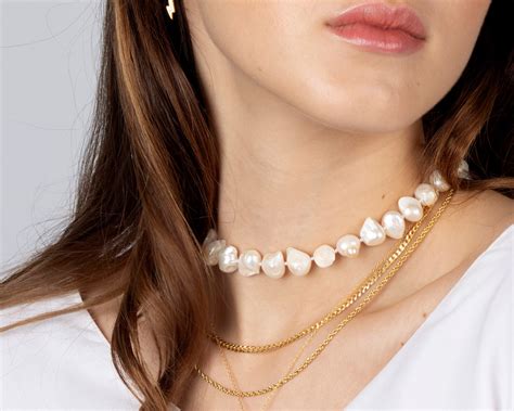 Freshwater Pearl Choker Pearl Necklace Dainty Pearl Etsy