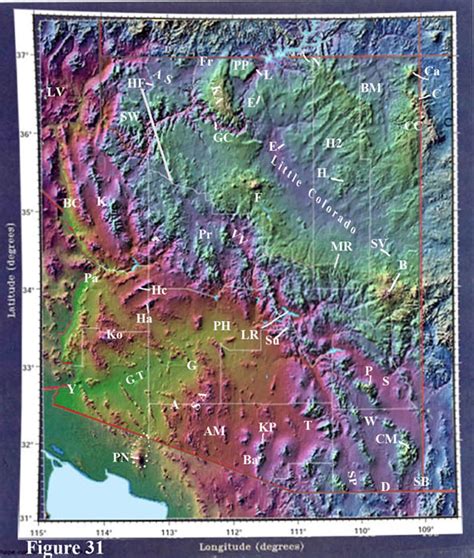 Arizona Topographic Map Stacked Plot Visualization Print Agrohort