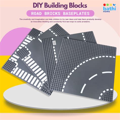 plastic block toys stacking building highway block brick road baseplate shopee malaysia