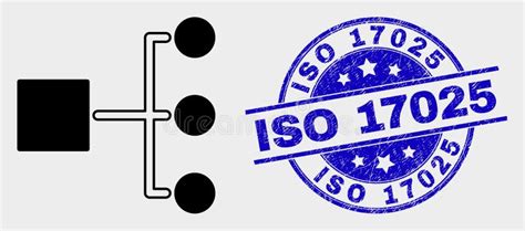 Vector Hierarchy Icon And Grunge Iso 17025 Stamp Seal Stock Vector