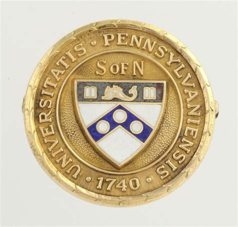 University Of Pennsylvania School Of Nursing Pin 14k Gold Badge Coat