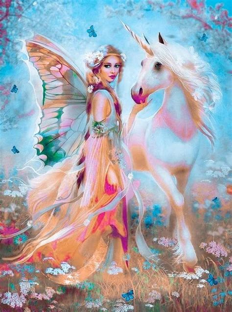 Unicorn And Fairies Fairy Art Fairy Paintings