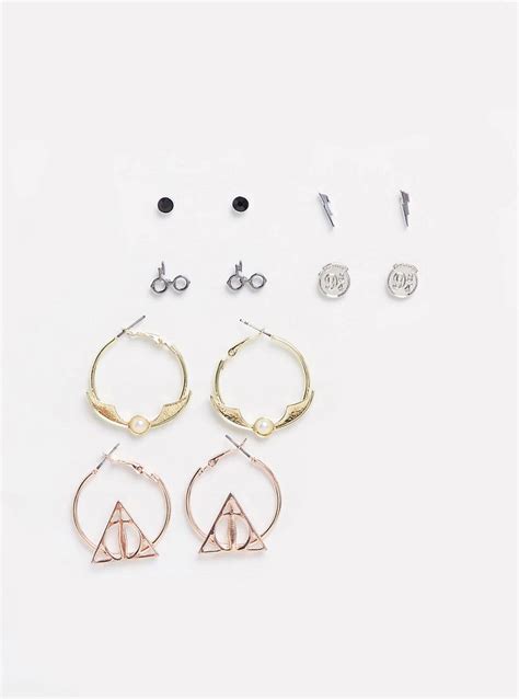 Harry Potter High-Polish Hoop & Stud Earring Set - Set of 6 | Stud