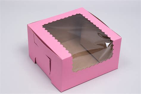 Strawberry Pink Cupcake Boxes With Windows