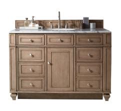A bathroom vanity is a combination of sink(s) and storage as one total structural fixture. 48 Inch Single Sink Bathroom Vanity in White Washed Walnut