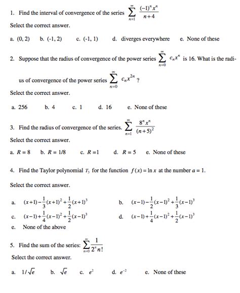 What is the sum of the taylor series? Solved: Find The Interval Of Convergence Of The Series (-1 ...
