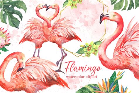Floral pattern a simple floral pattern you can use. Pink flamingos watercolor clipart. Tropical birds and ...