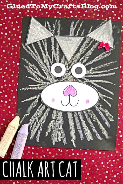 Paper And Chalk Art Cat Craft For Kids To Recreate Kids Art Projects