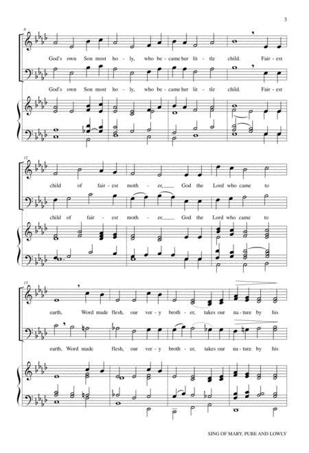 Sing Of Mary Pure And Lowly By James H Laster Octavo Sheet Music