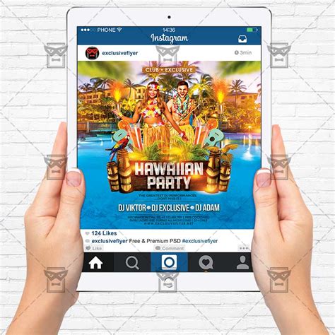 Hawaiian Party  Premium A5 Flyer Template  ExclsiveFlyer  Free and Premium PSD Templates