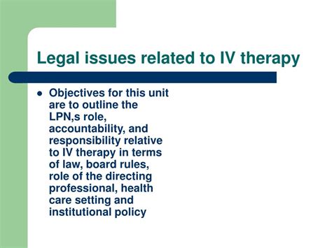 Ppt Lpn Iv Therapy And The Law Powerpoint Presentation Free