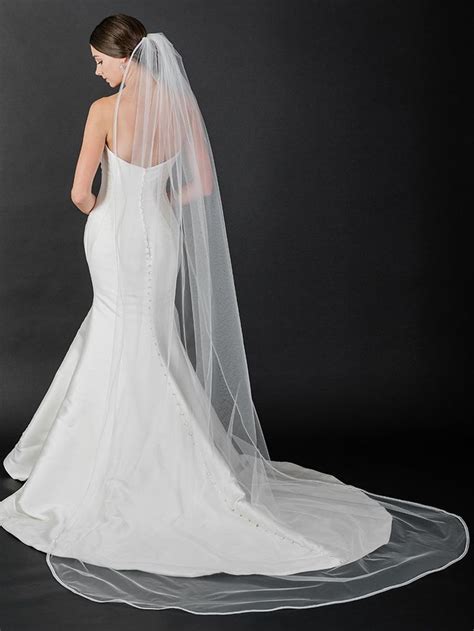 Cathedral Veils — Bel Aire Bridal Wedding Dress With Veil Elegant