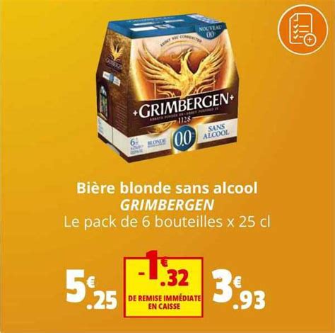 Promo Bière Blonde Sans Alcool Grimbergen Chez Coccinelle Supermarché