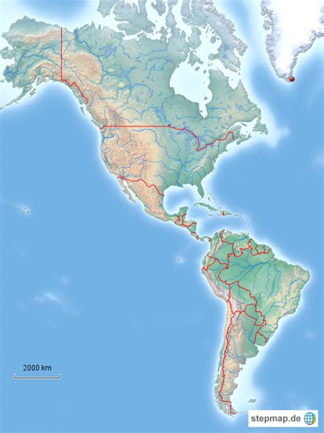 Stepmap Amerika Physisch Landkarte F R Nordamerika
