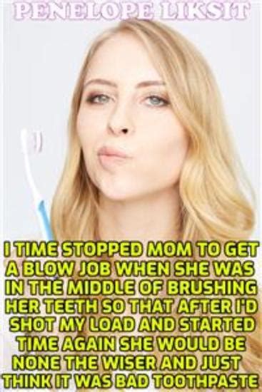 I Time Stopped Mom To Get A Blow Job When She Was In The Middle Of Brushing Her Teeth So That