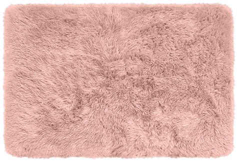 Mainstays Solid Blush Fluffy Shag Fur Area Rug 36 In X 56 In