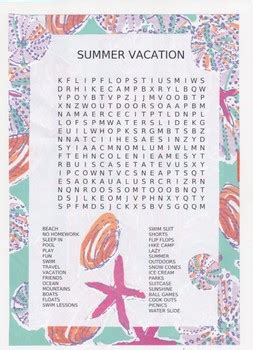 Some of the worksheets displayed are 100 summer vacation words word search answers, summertime fun word search puzzle, summer time, summer vacation word search difficult. END OF SCHOOL/ SUMMER VACATION word search puzzle | TpT
