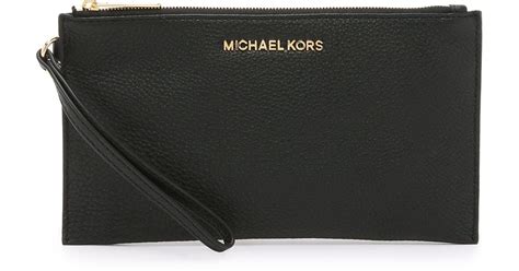 Michael Michael Kors Bedford Large Zip Clutch In Black Lyst