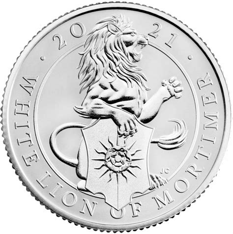 Silver Ounce 2021 White Lion Of Mortimer Coin From United Kingdom Online Coin Club