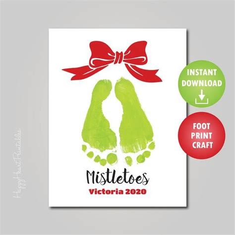Mistletoes Footprint Printable Template A Simple And Fun Christmas