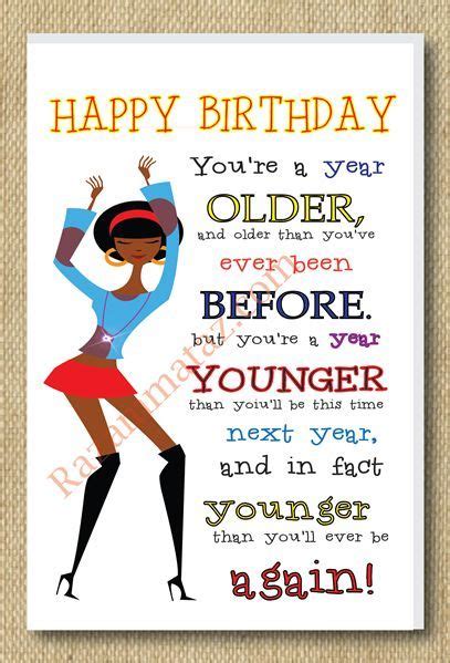 Birthday Quotes African American Girl A Year Older Birthday Card