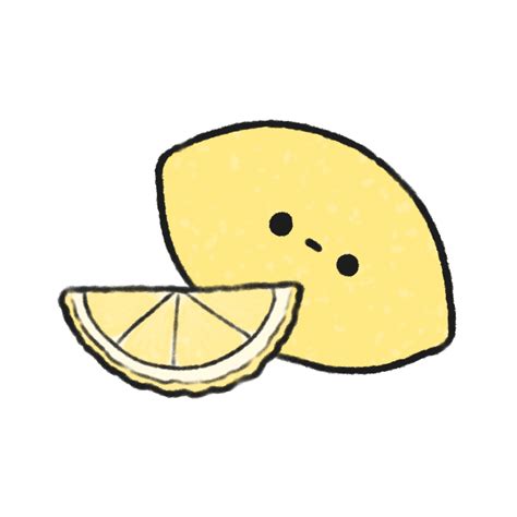Hand Drawn Cute Lemon Cute Fruit Character Design In Doodle Style