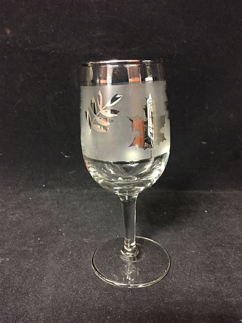 Vintage Libby Glass Silver Foliage Wine Carafe Set