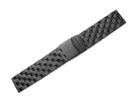 Black Metal Watch Band Stainless Steel Polished 1820 Mm