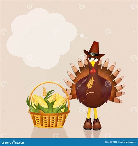 Funny Turkey Stock Illustration Illustration Of Leaves 61359408