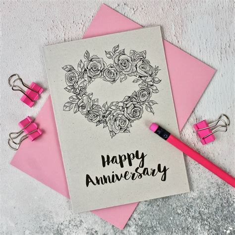 Rose Heart Wedding Anniversary Card By Adam Regester