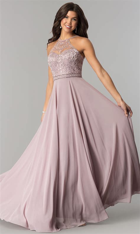 Long Chiffon Prom Dress With Embroidery Promgirl