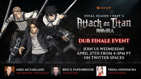 Crunchyroll Crunchyroll To Host Attack On Titan Final Season Dub