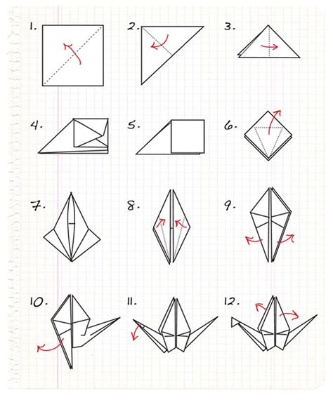 The insides of an old. origami crane step by step | step by step for making ...