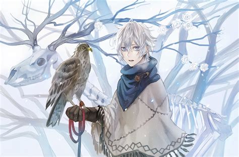 Original Anime Boy Animal Snow Winter Wallpaper