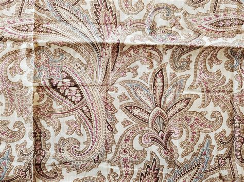 Antique 1905 Paisley Floral Cotton Print Fabric Vintage Etsy