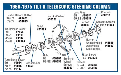 1969 Corvette Tilt Telescopic Steering Column Telescopic Tube
