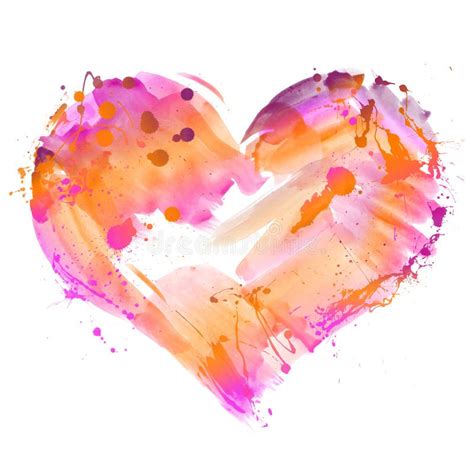 Watercolor Heart Illustration With Love Stock Illustration