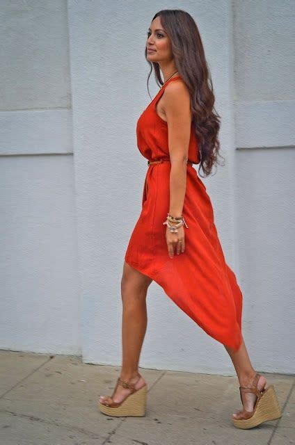 Summer Dress And Wedge Shoes The Tres Chic Fashion Red Summer