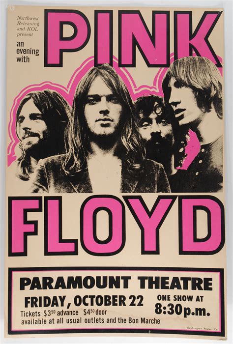 Pink Floyd At Paramount Theatre Pink Floyd Concert Poster Music