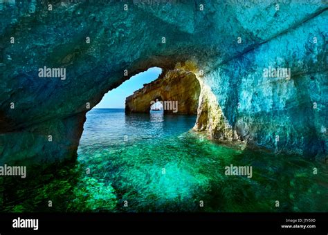 Greece The Island Of Zakynthos One Of The Most Beautiful Blue Caves